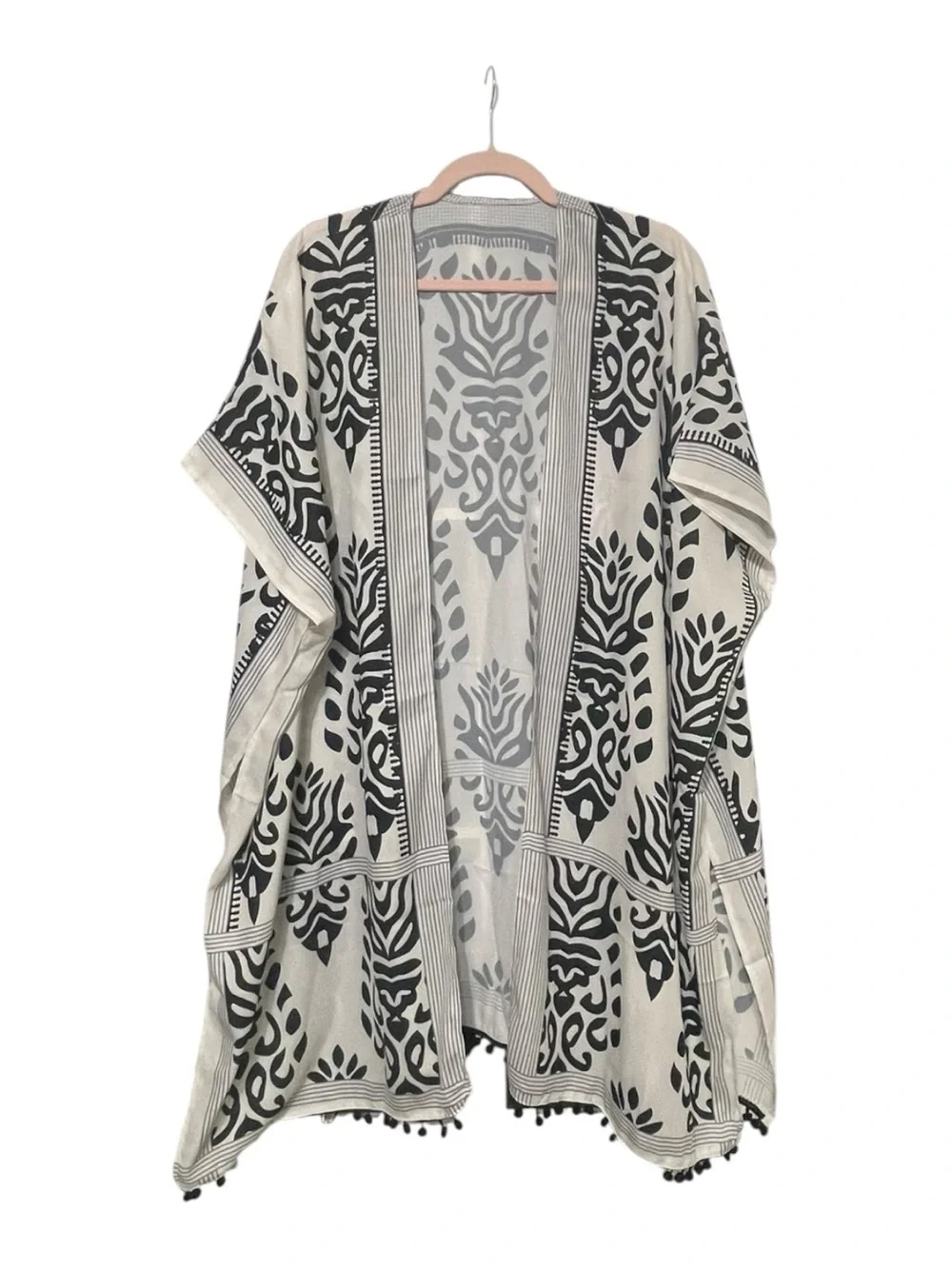 Black & White Kimono Cover Up| One Size | Resort Beach Swim Cover-Up